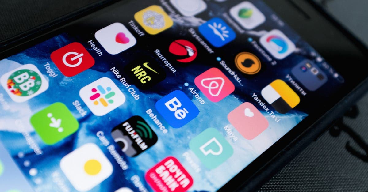 Smartphone showing a grid of apps