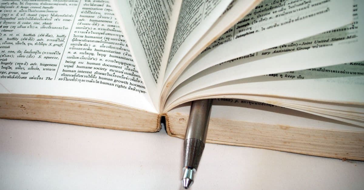 Open language dictionary book